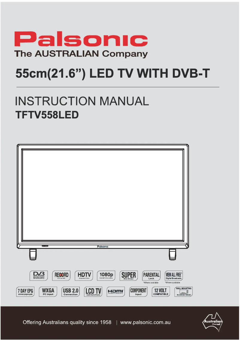 Page n°1 - Manuel utilisateur Palsonic TFTV558LED