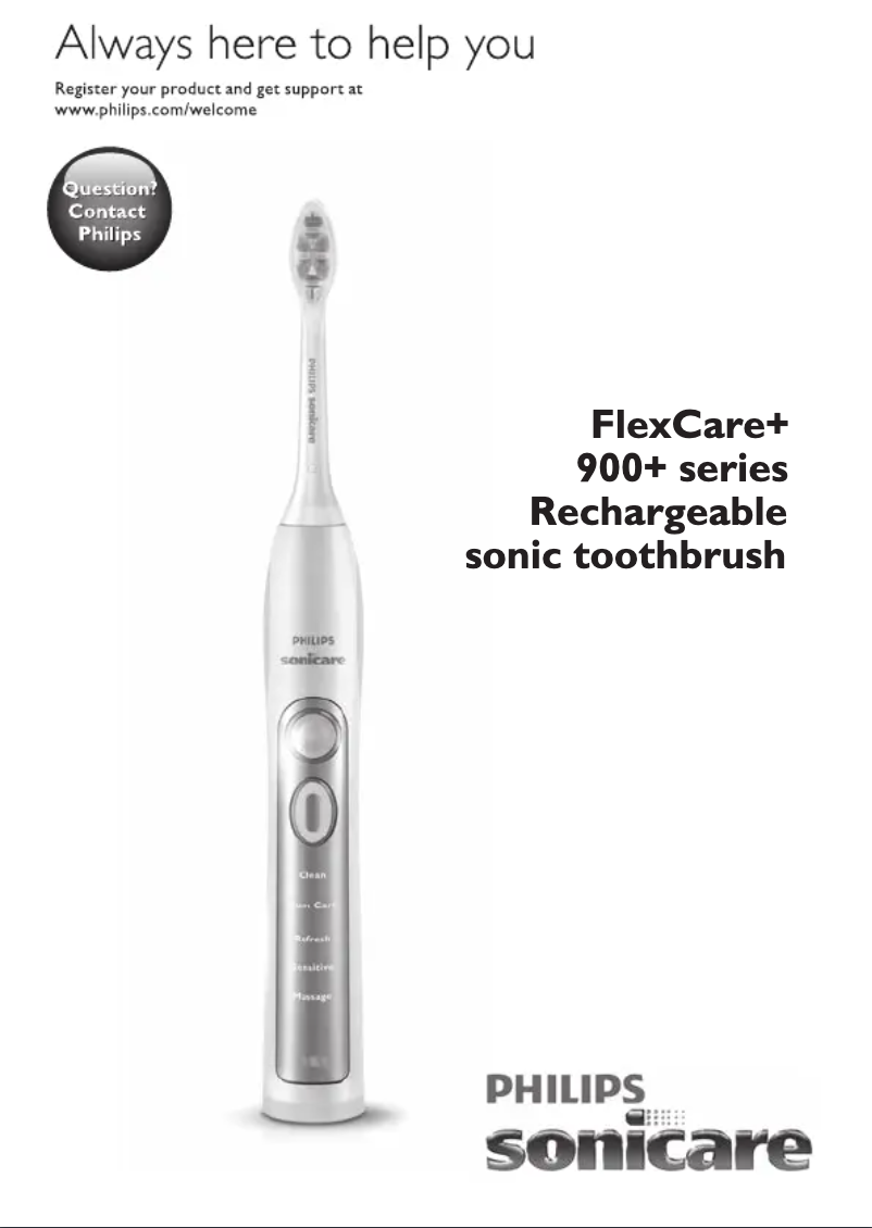 Page 1 de la notice Manuel utilisateur Philips Sonicare FlexCare+ HX6922