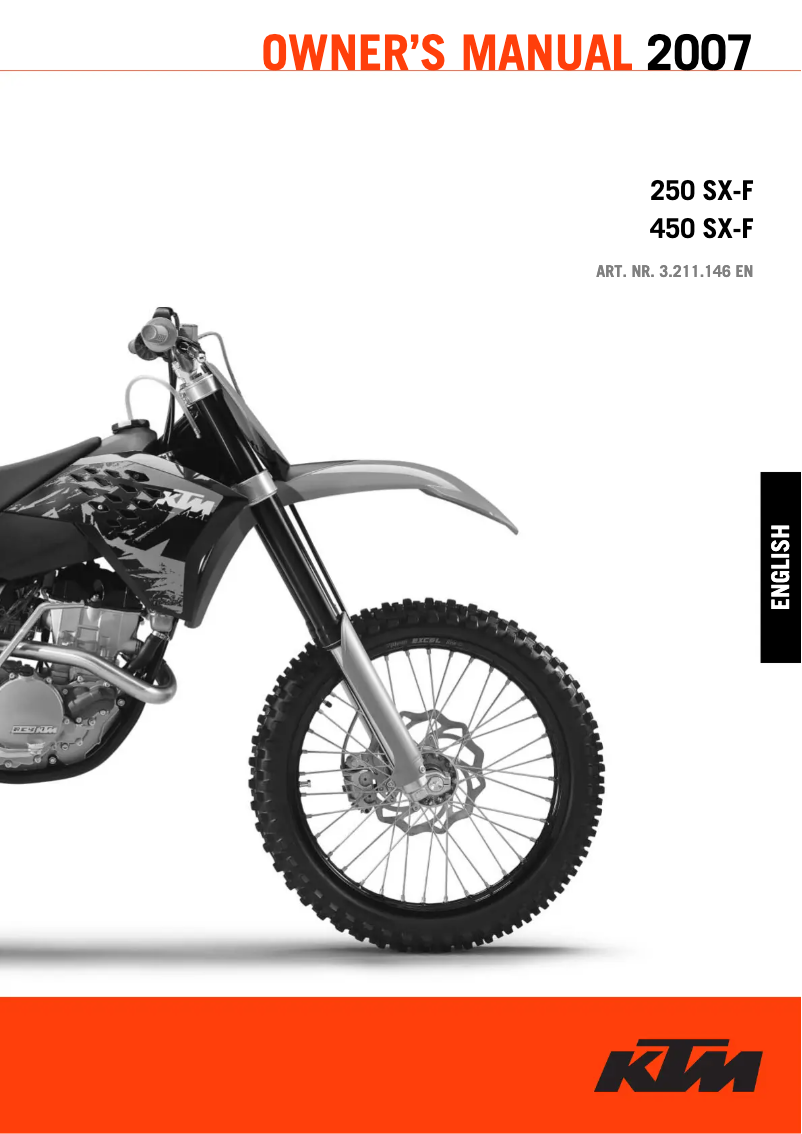 Page n°1 - Manuel utilisateur KTM 450 SXS-F (2007)