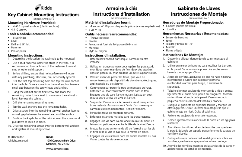 Page n°1 - Manuel utilisateur Kidde AccessPoint 001802