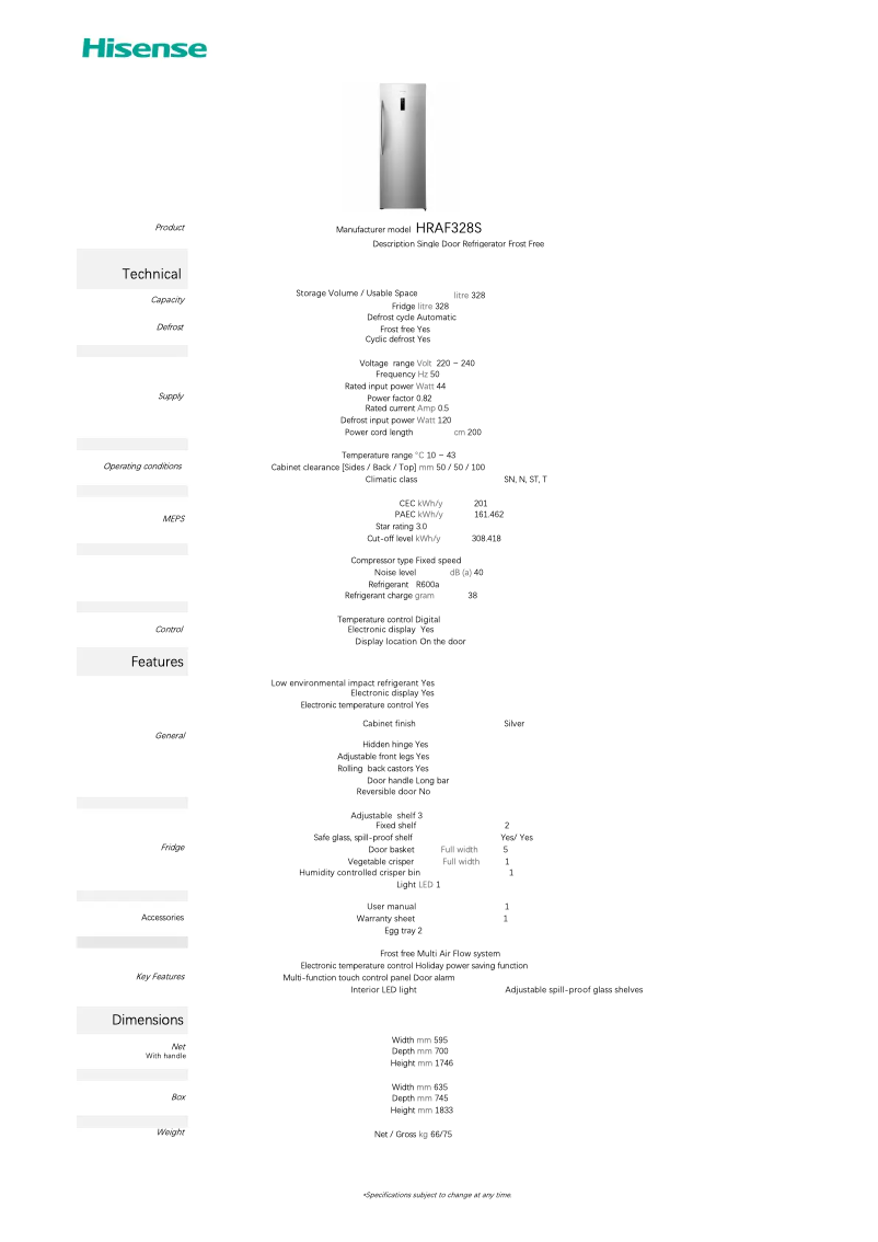 Image de la première page du manuel de l'appareil HRAF328S