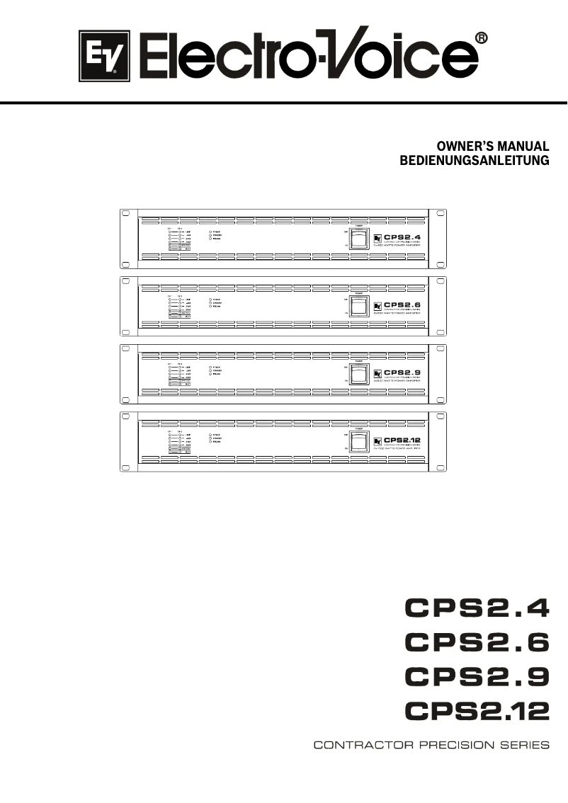 Page n°1 - Manuel utilisateur Electro-Voice CPS 2.12 MK II