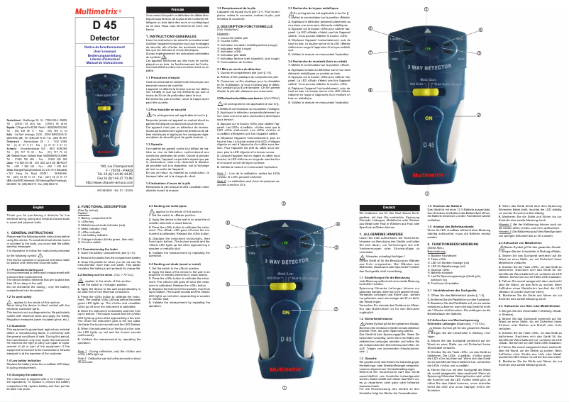 Image de la première page du manuel de l'appareil D45