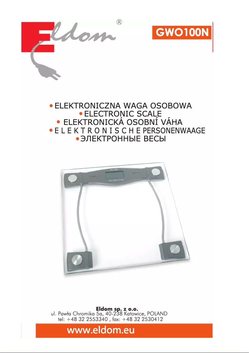 Page n°1 - Manuel utilisateur Eldom GWO100N