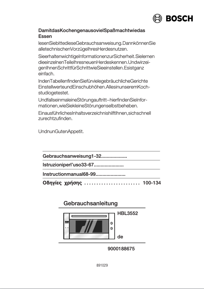 Página 1 del manual Manual de usuario Bosch HBL3552