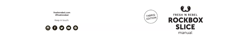 Page 1 de la notice Manuel utilisateur Fresh 'n Rebel 1RB2500CC