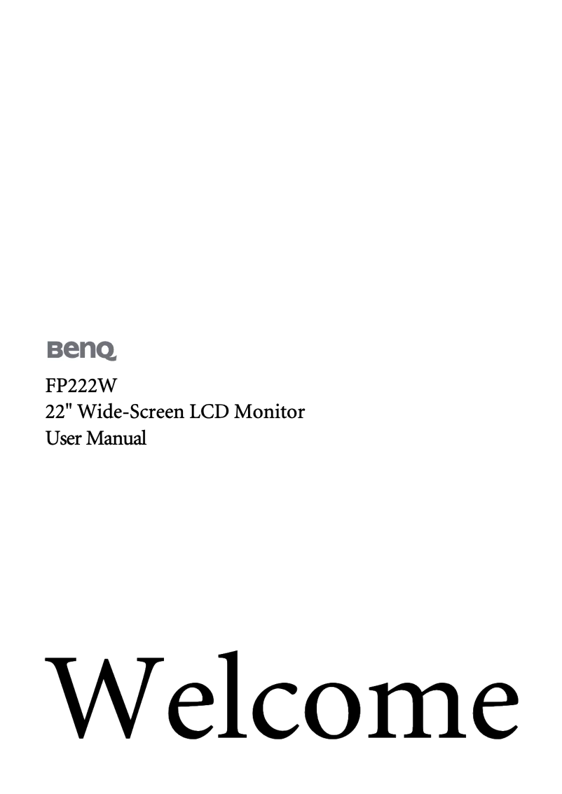 Page n°1 - Manuel utilisateur BenQ FP222W
