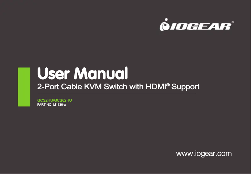 Page n°1 - Manuel utilisateur iogear GCS62
