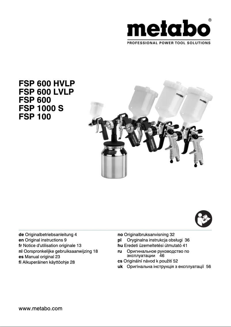 First page image of the manual for FSP 600 LVLP