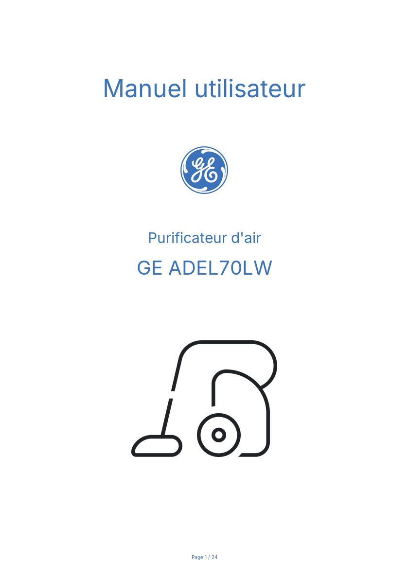 Image de la première page du manuel de l'appareil ADEL70LW