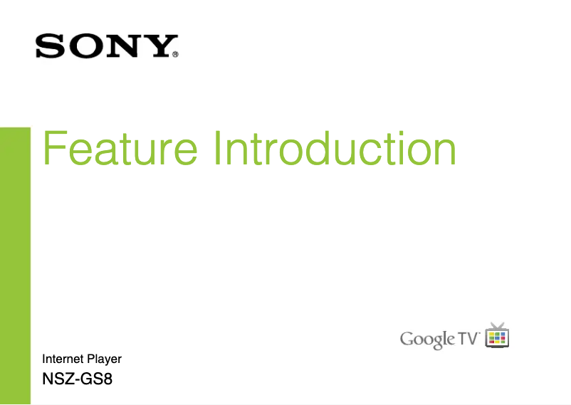 Page 1 de la notice Manuel utilisateur Sony NSZ-GS8