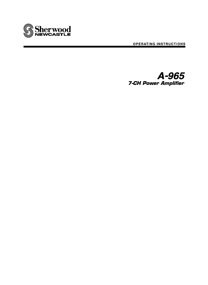 Page 1 de la notice Manuel utilisateur Sherwood A-965