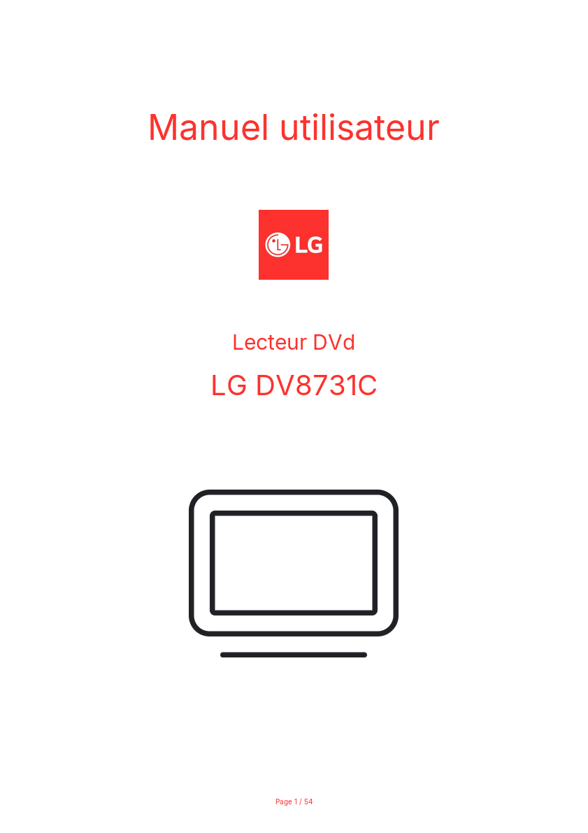 Page n°1 - Manuel utilisateur LG DV8731C