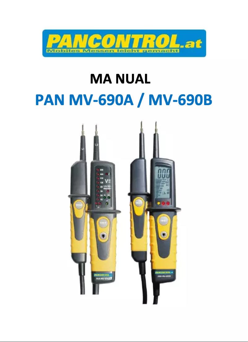 Page 1 de la notice Manuel utilisateur Pancontrol PAN MV-690A
