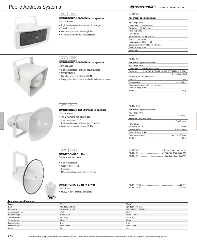 Page n°1 - Catalogue Omnitronic HS-60