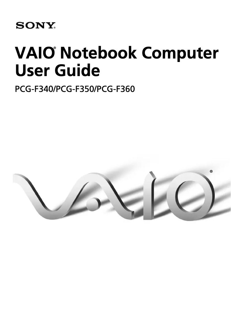 Page 1 de la notice Manuel utilisateur Sony Vaio PCG-F340