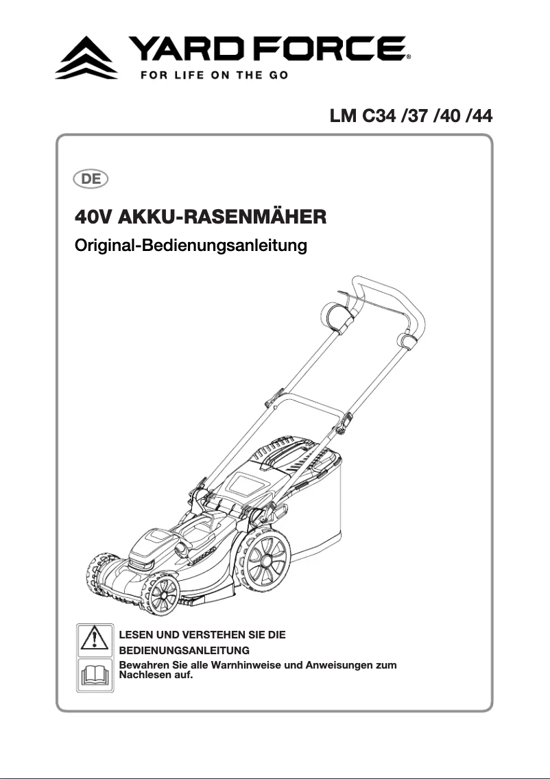 Page n°1 - Manuel utilisateur Yard Force LM C37