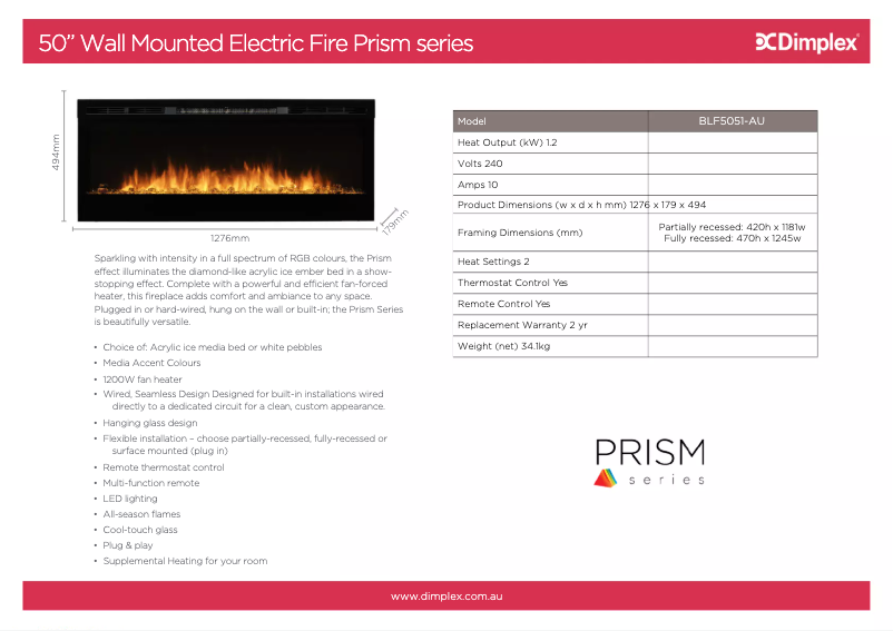 Image de la première page du manuel de l'appareil Prism BLF5051-AU