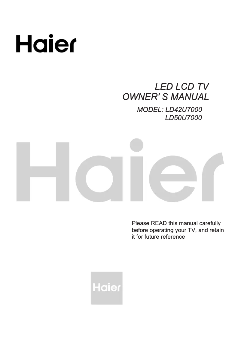 Image de la première page du manuel de l'appareil LD42U7000