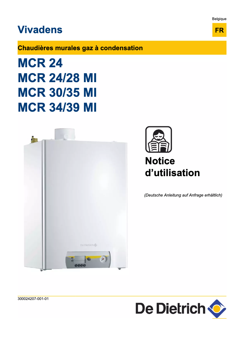 Page 1 de la notice Manuel utilisateur De Dietrich Vivadens MCR 24