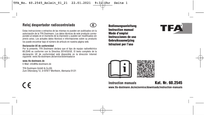 Página 1 del manual Manual de usuario TFA 60.2545.01