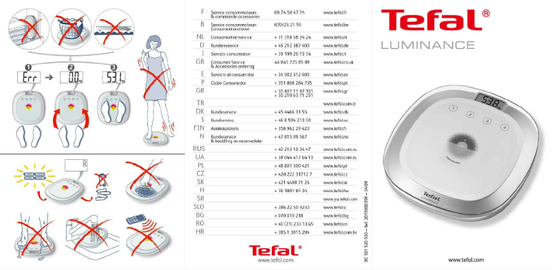 Page 1 de la notice Manuel utilisateur Tefal Luminance PP8043