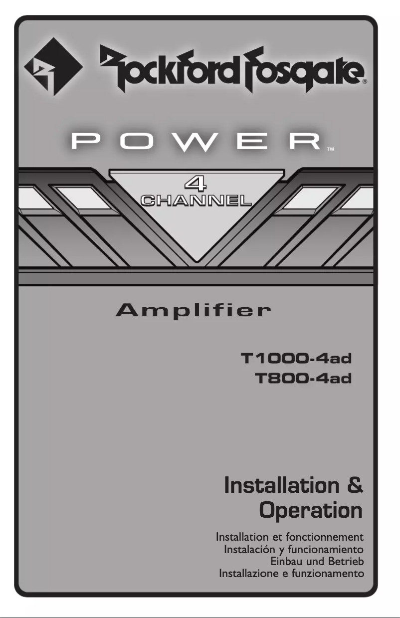 Page n°1 - Manuel d'utilisation et d'entretien Rockford Fosgate Power T1000-4ad