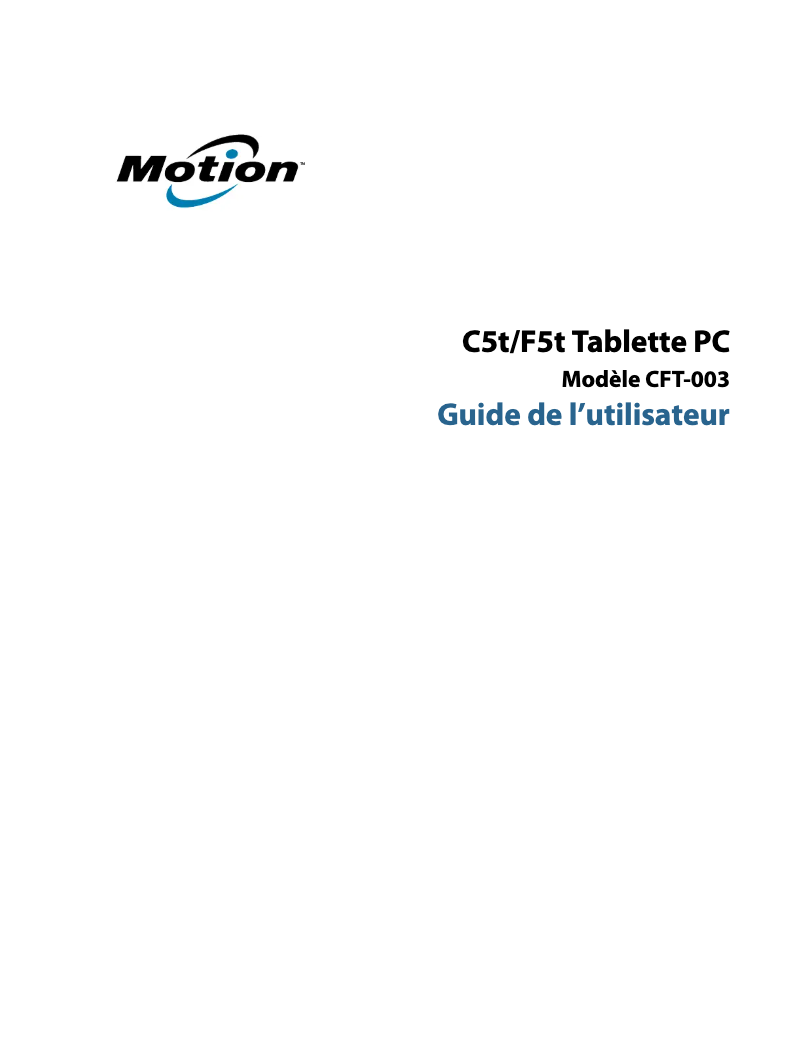 Página 1 del manual Manual de usuario Motion Computing C5t