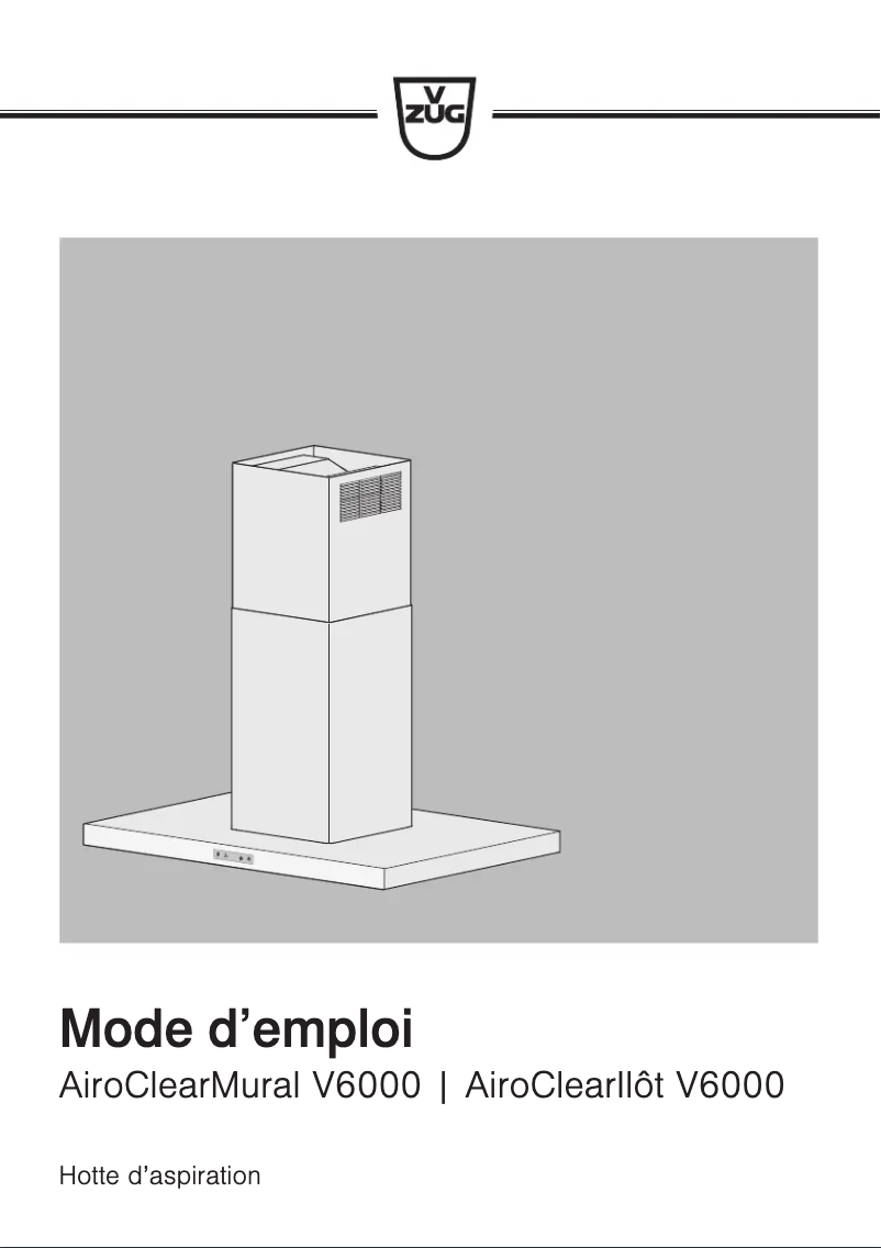 Imagen de la primera página del manual del dispositivo AiroClearParete V6000