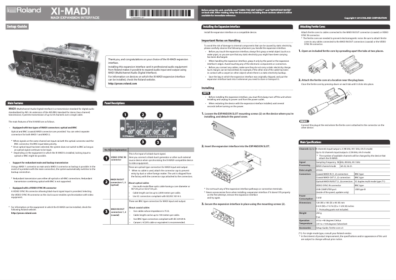 Image de la première page du manuel de l'appareil XI-MADI