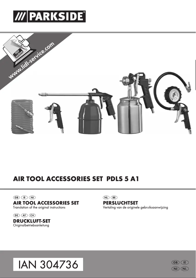 Page 1 de la notice Manuel utilisateur Parkside PDLS 5 A1