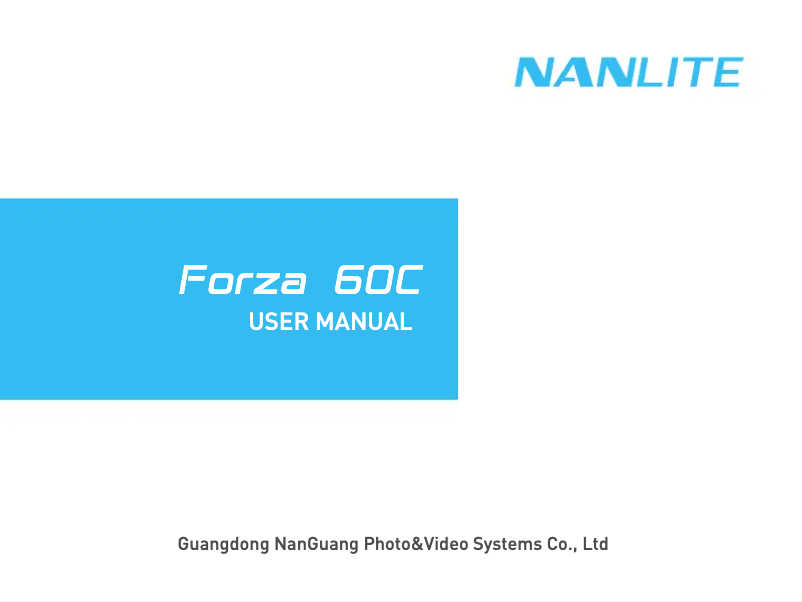 Page 1 de la notice Manuel utilisateur Nanlite Forza 60C