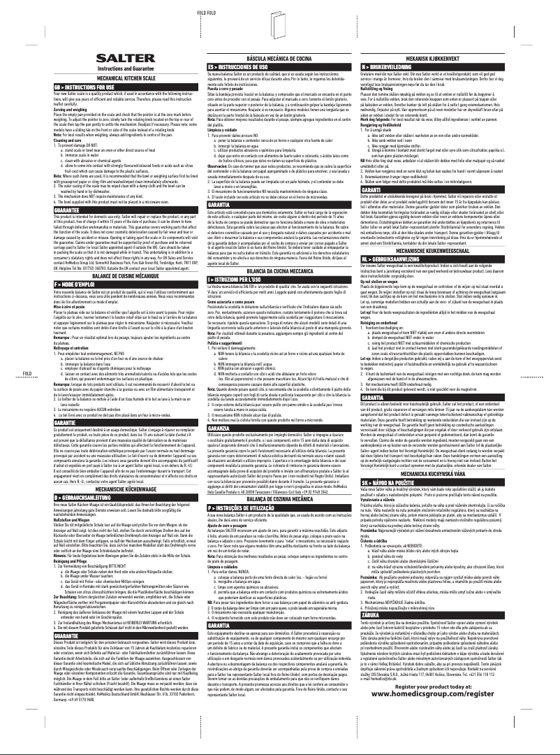 Page 1 de la notice Manuel utilisateur Salter 139 RDKR