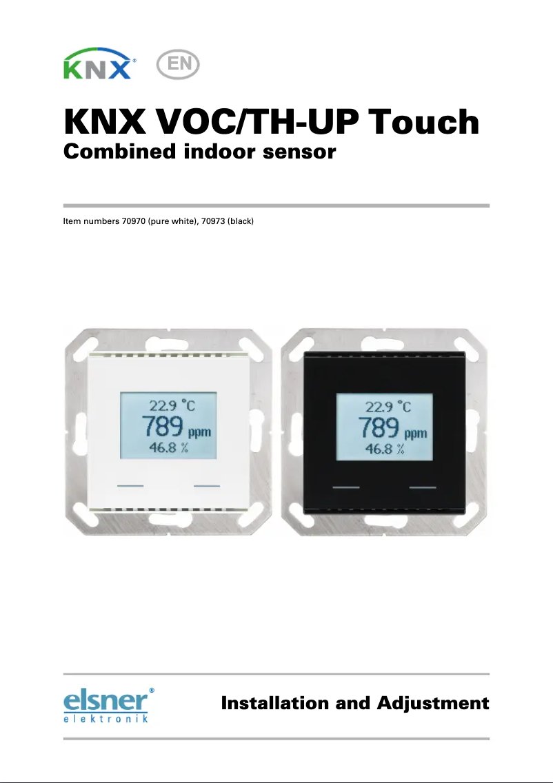 Image de la première page du manuel de l'appareil KNX VOC/TH-UP Touch