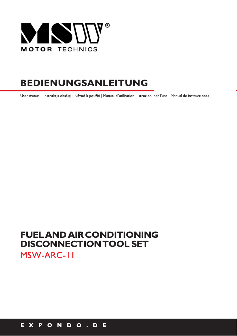 Image de la première page du manuel de l'appareil MSW-ARC-11