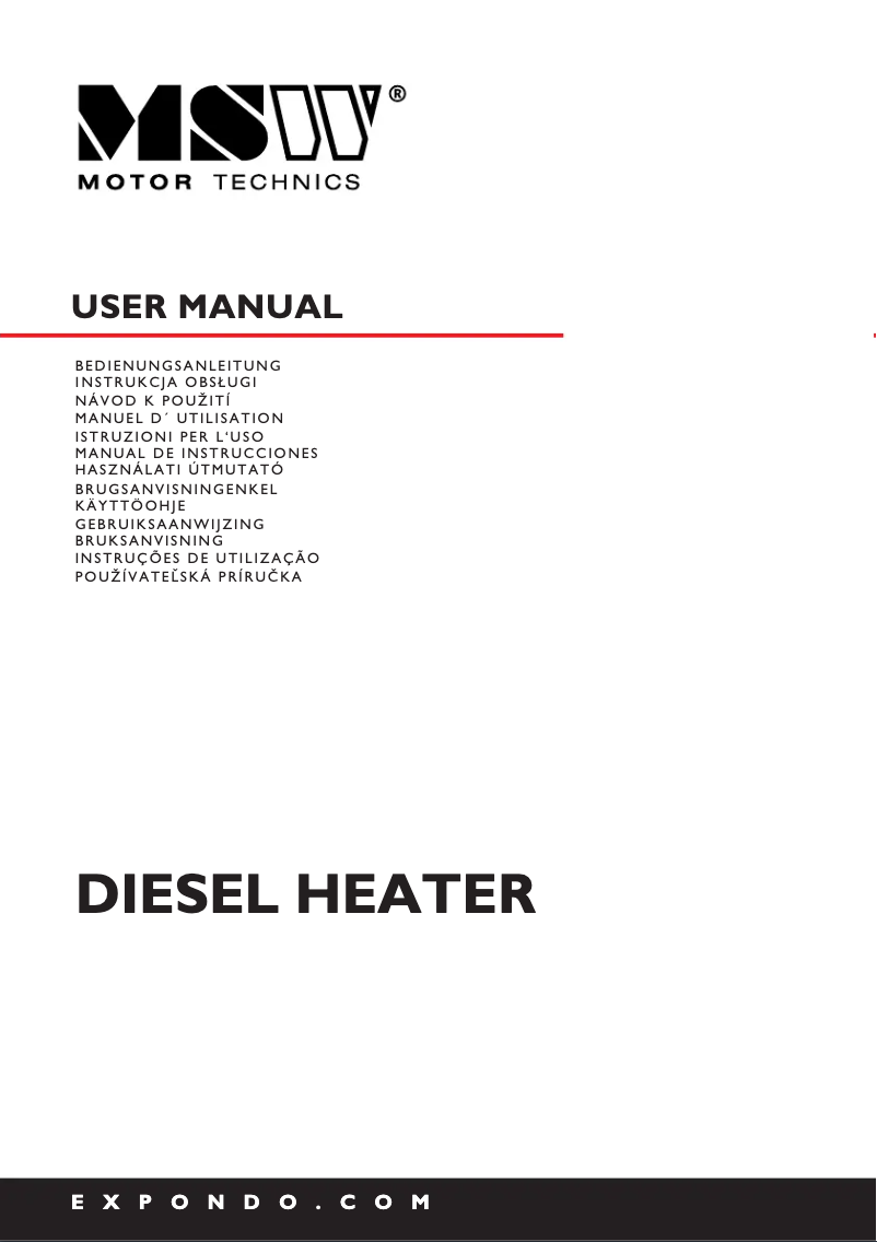 Page n°1 - Manuel utilisateur MSW MSW-TW-ET20000