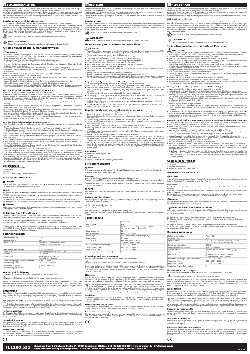 Image de la première page du manuel de l'appareil FL1100 531