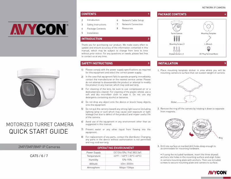 Page 1 de la notice Manuel utilisateur Avycon AVC-NE51M
