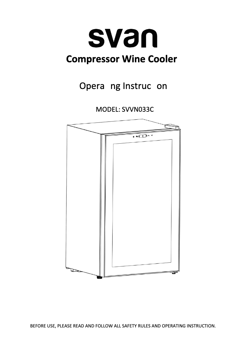 Page 1 de la notice Manuel utilisateur SVAN SVVN033C