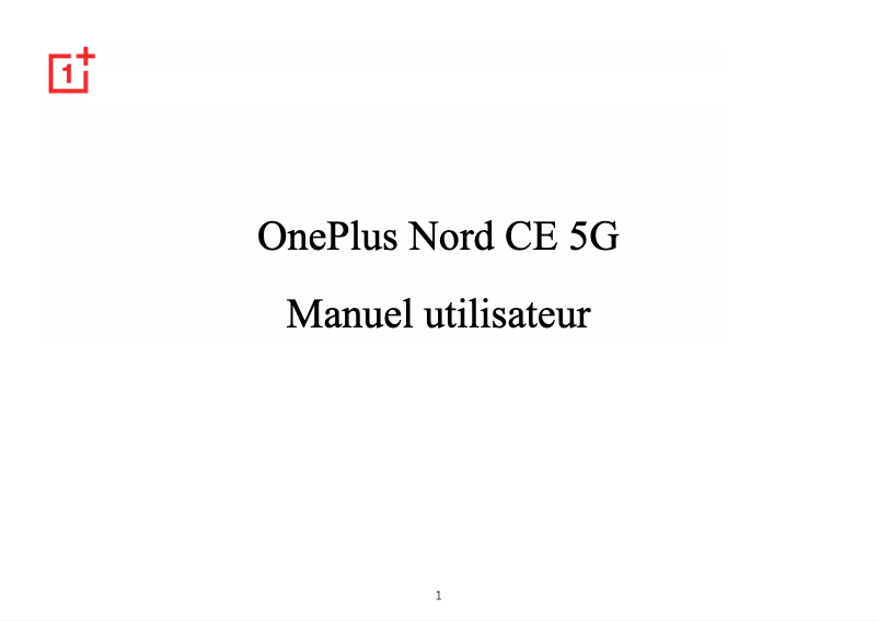 Página 1 del manual Manual de usuario OnePlus Nord CE 5G