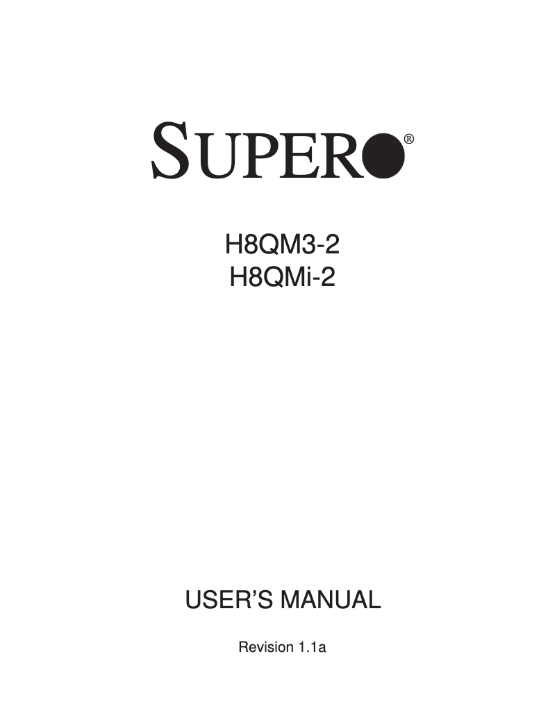 Page 1 de la notice Manuel utilisateur Supermicro H8QMi-2
