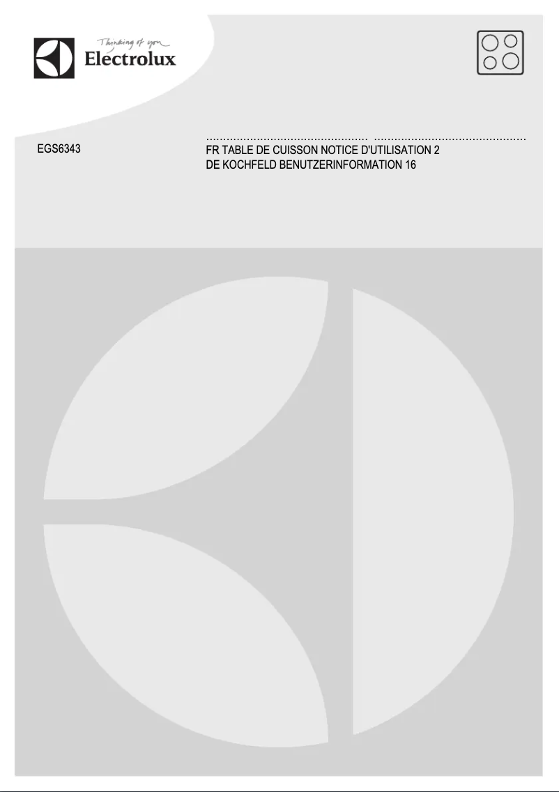 Page 1 de la notice Manuel utilisateur Electrolux EGS6343NOX