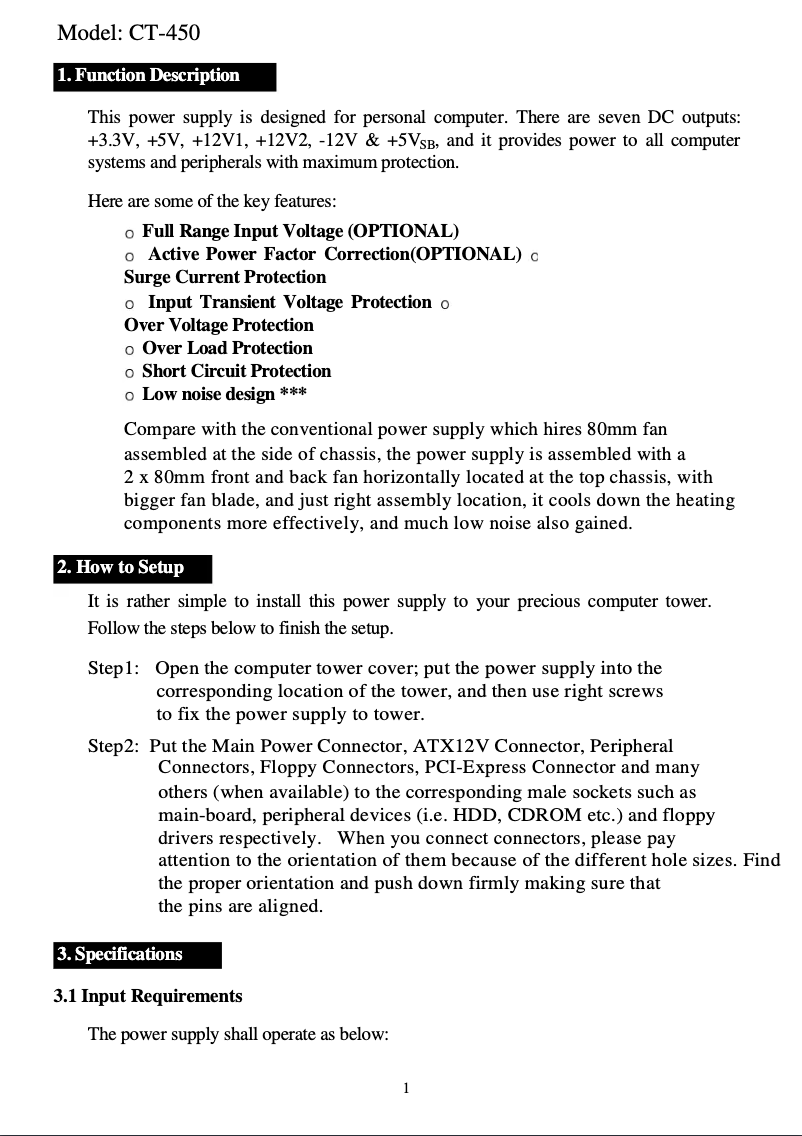 Image de la première page du manuel de l'appareil CT-450