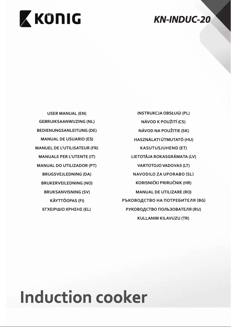 Image de la première page du manuel de l'appareil KN-INDUC-20