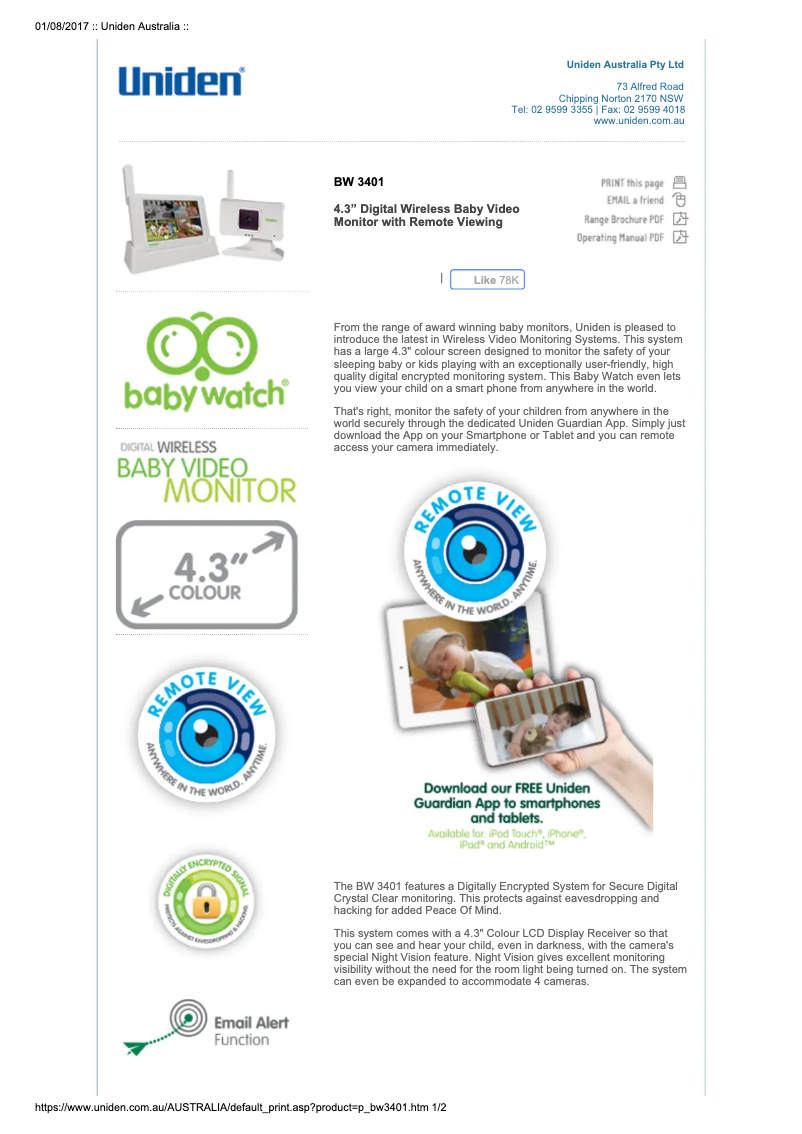 Image de la première page du manuel de l'appareil BW 3401