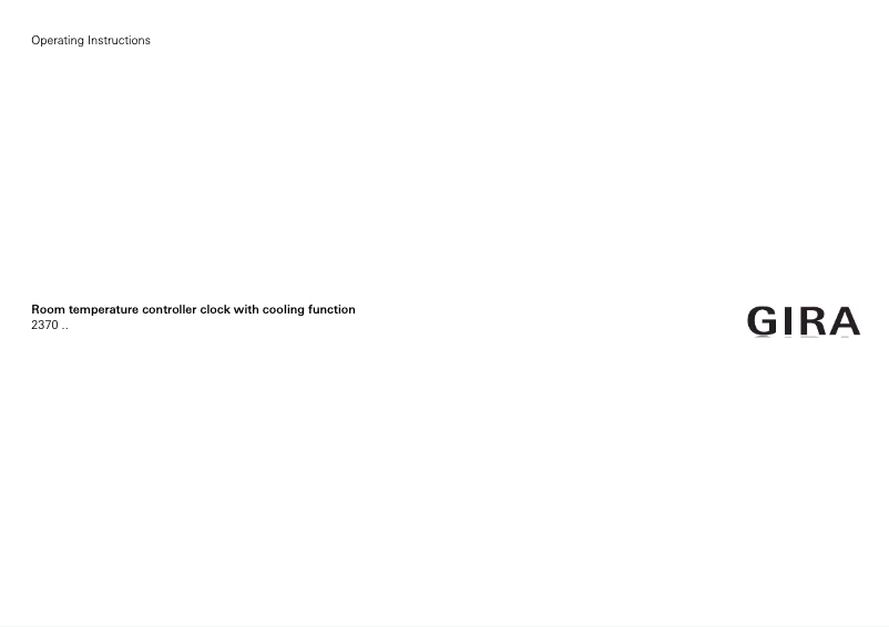 Page n°1 - Manuel utilisateur Gira 237003
