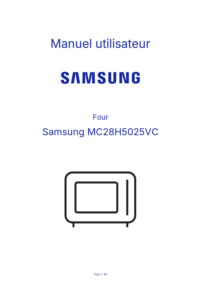 Page n°1 - Manuel utilisateur Samsung MC28H5025VC