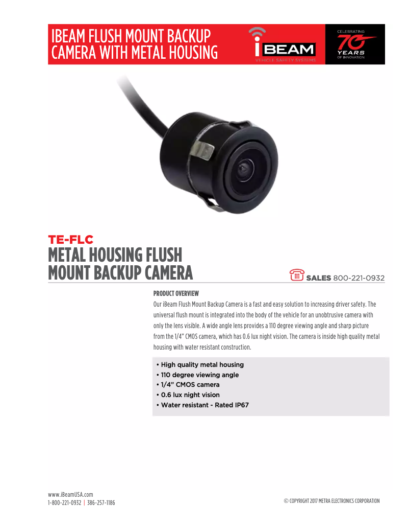 Página 1 del manual Ficha técnica Metra TE-FLC