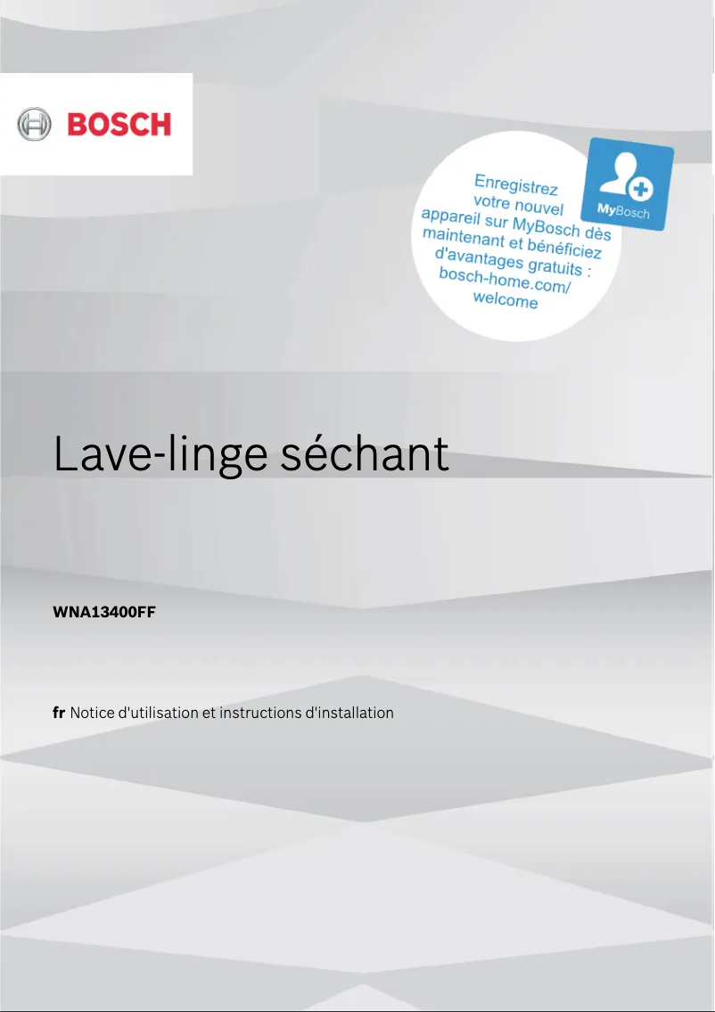 Page n°1 - Manuel utilisateur Bosch WNA13400FF