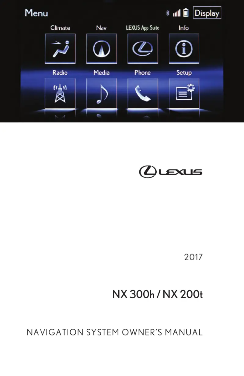 Page 1 de la notice Manuel utilisateur Lexus NX 200t (2017)